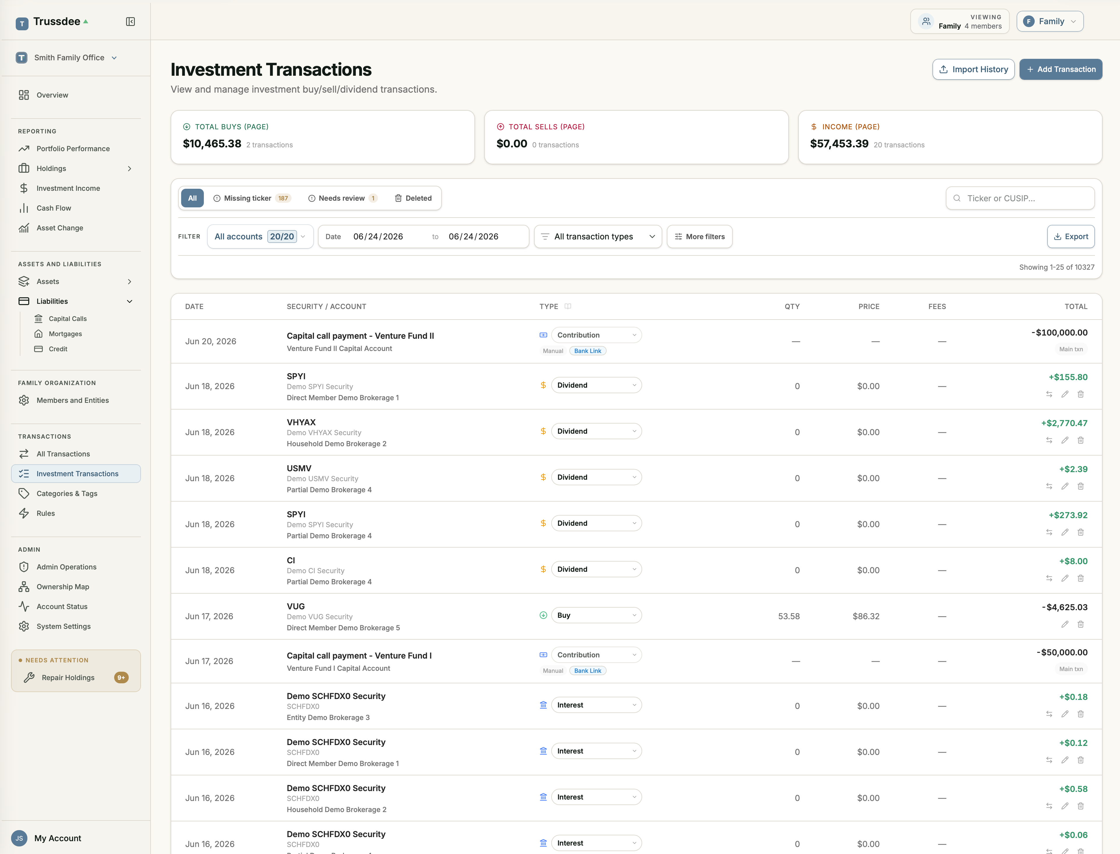 Investment Transactions